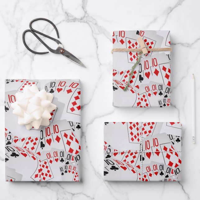 Cartes De Poker À Dizaines Couches, Feuilles D'Env (Recto)