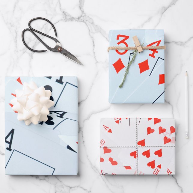 Cartes de poker, Papier Enveloppé Cadeau (Recto)
