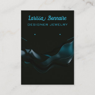 Cartes de port de bijoux Editable Dark Blue Waves