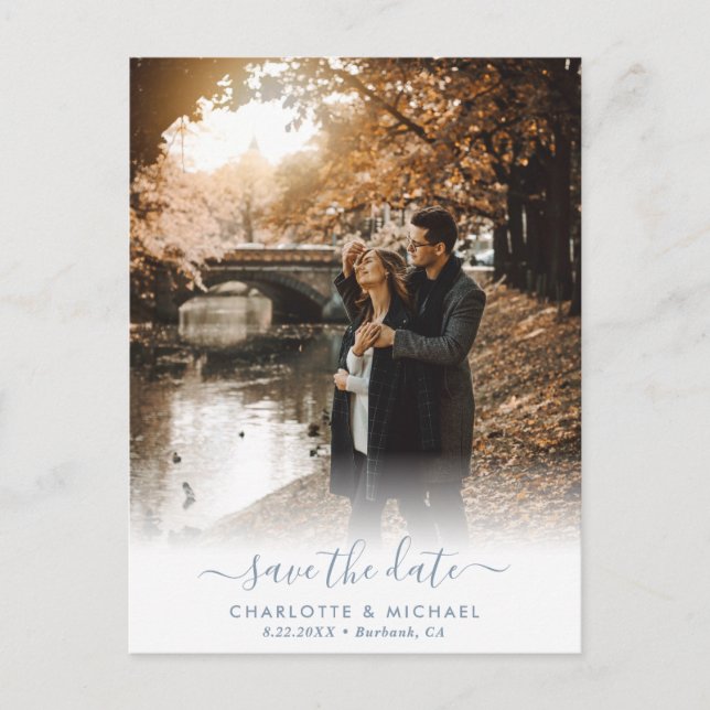 Cartes de pré-annonce de mariage avec photo de mar (Devant)