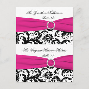 Cartes de préimpression en blanc, noir, fushia