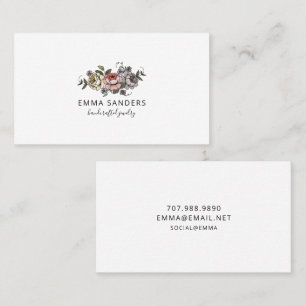 Cartes de présentation de bijoux de fleurs bohèmes