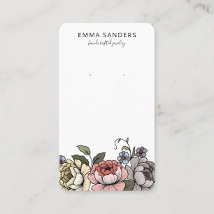 Cartes de présentation de bijoux de fleurs bohèmes