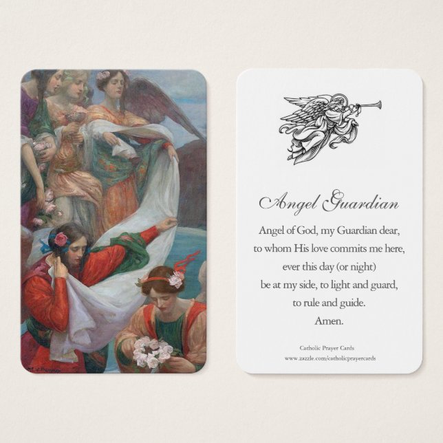 Cartes de prière | Angels descendant (Devant & derrière)