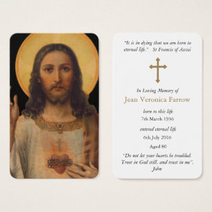 Cartes de prière   Antique Sacré-Coeur Jésus