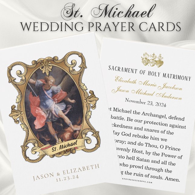 Cartes de prière de mariage catholique St. Michael (Créateur téléchargé)