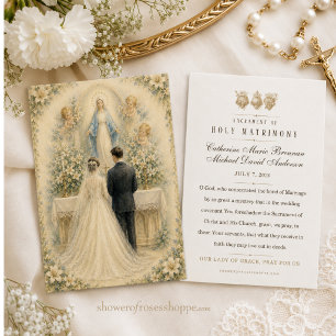 Cartes de prière de mariage de Notre-Dame de Grâce