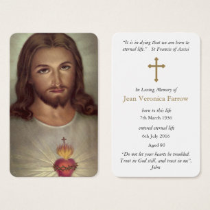 Cartes de prière Dévotion Sacré-Coeur Jésus