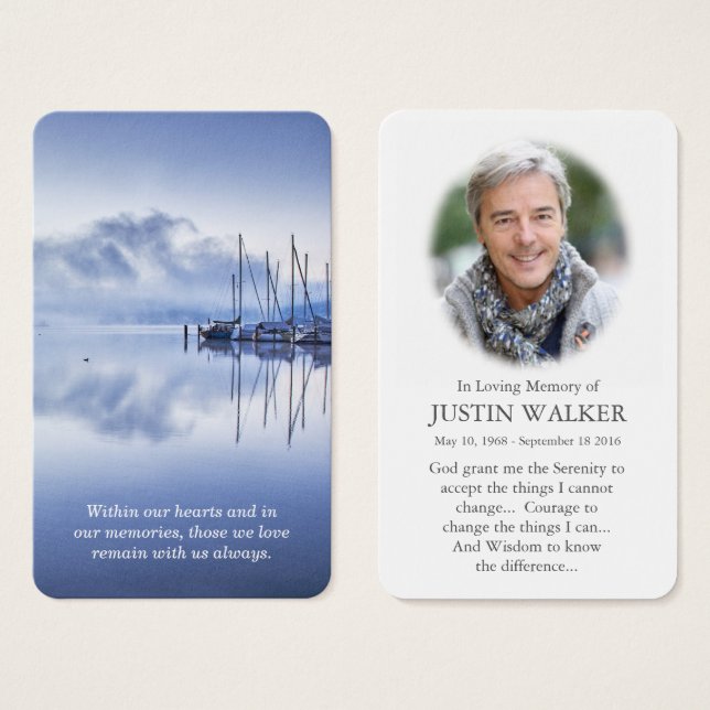 Cartes de prière | Eaux sereines (Devant & derrière)