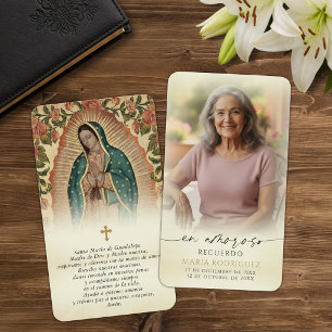 Cartes de prière espagnoles en mémoire de Guadalup