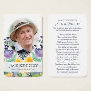 Cartes de prière   Floral Bleu