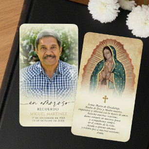 Cartes de prière funéraire espagnoles Notre-Dame d