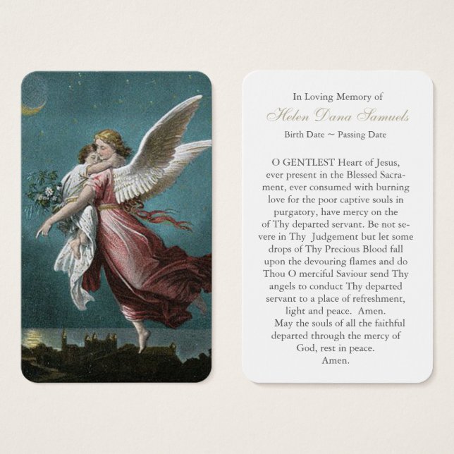Cartes de prière | Guardian Angel 4 (Devant & derrière)