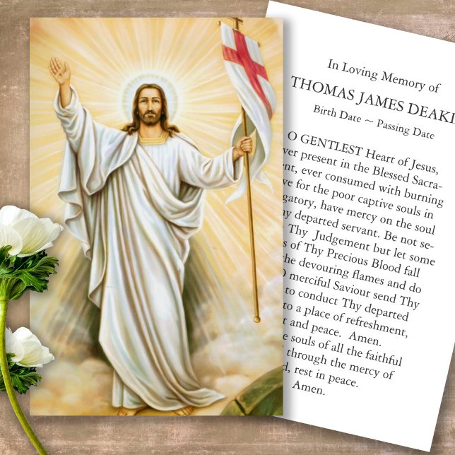 Cartes de prière | Jésus 2 (catholic, religious, celebration of life, in loving memory of, prayer cards for bereavement)