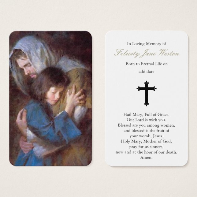 Cartes de prière | Jesus Hugs (Devant & derrière)