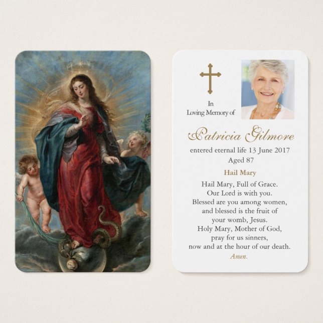Cartes de prière | L'Immaculée Conception (Devant & derrière)
