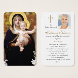 Cartes de prière Madonna des Lilies