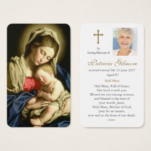 Cartes de prière Madonna et son enfant