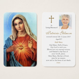 Cartes de prière Marie Sacred Heart