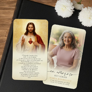 Cartes de prière mémorial Jésus Sacré-Cœur