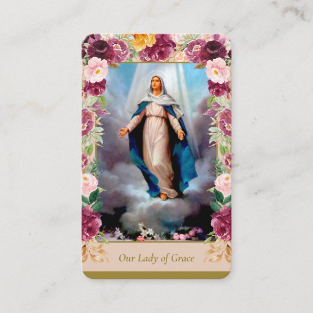 Cartes de prière | Notre Dame de grâce Deluxe (Devant)