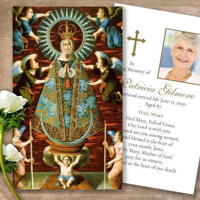 Cartes de prière | Notre-Dame de Lledo (catholic, religious, celebration of life, in loving memory of, prayer cards for bereavement)