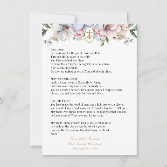 Cartes de prière Olivia (2) (Devant)