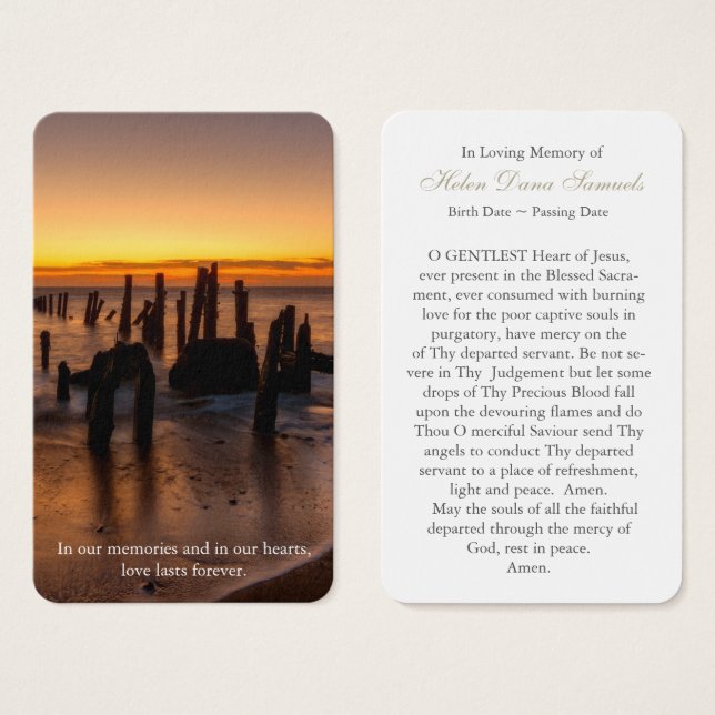 Cartes de prière | Paix au coucher du soleil (Devant & derrière)