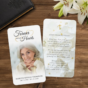 Cartes de prière poème mémorial À jamais dans nos 