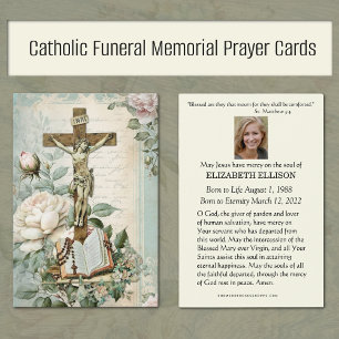 Cartes de prière pour les funérailles catholiques