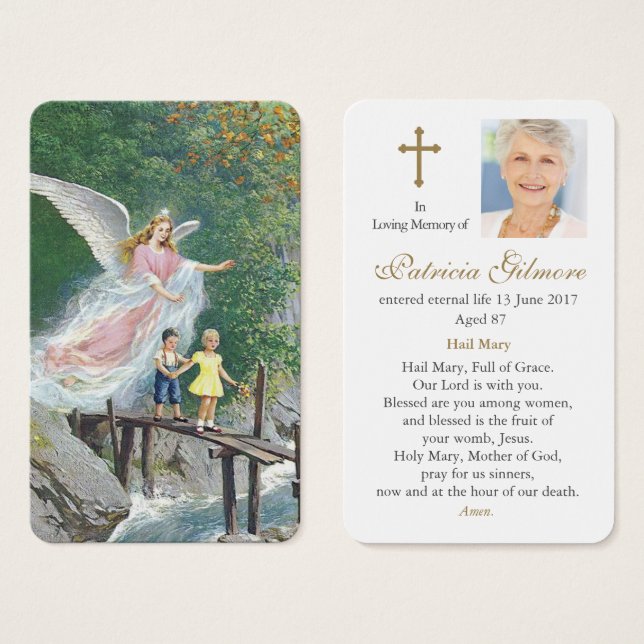 Cartes de prière | Protection de l'ange gardien (Devant & derrière)