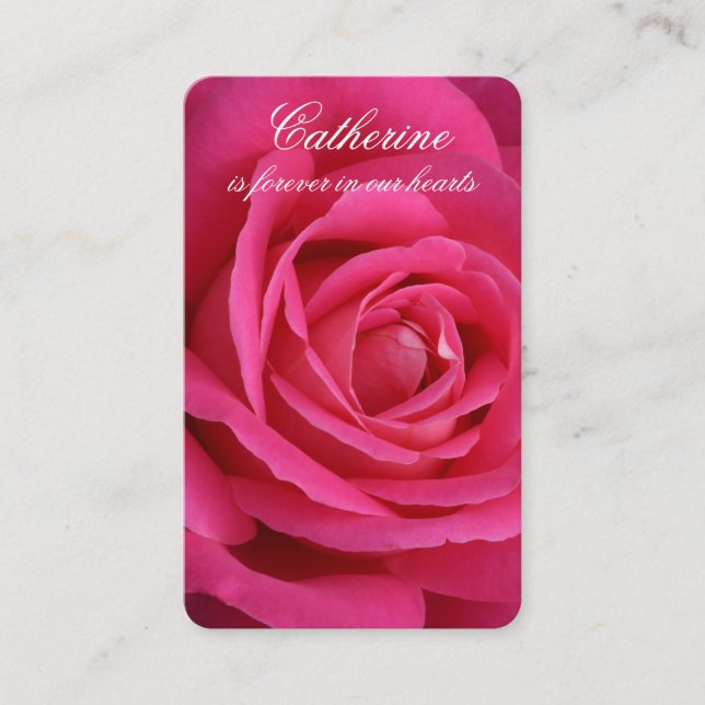 Cartes de prière | Rose rose profonde (Devant)