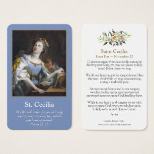 Cartes de prière   Saint Cecilia 1