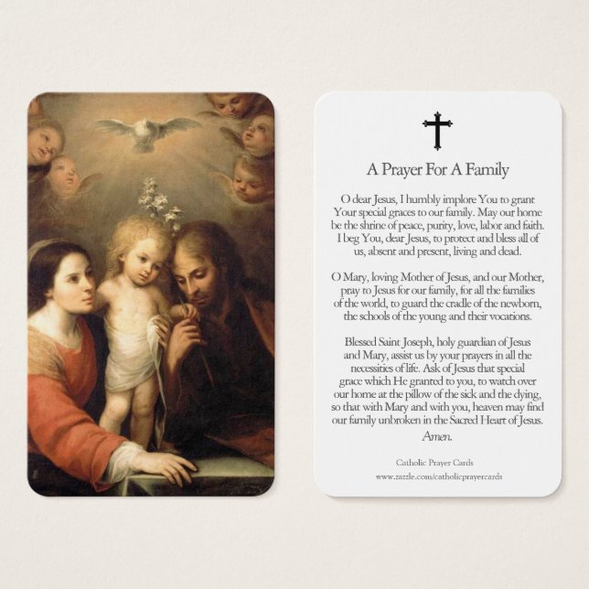 Cartes de prière | Sainte Famille 01 (Devant & derrière)