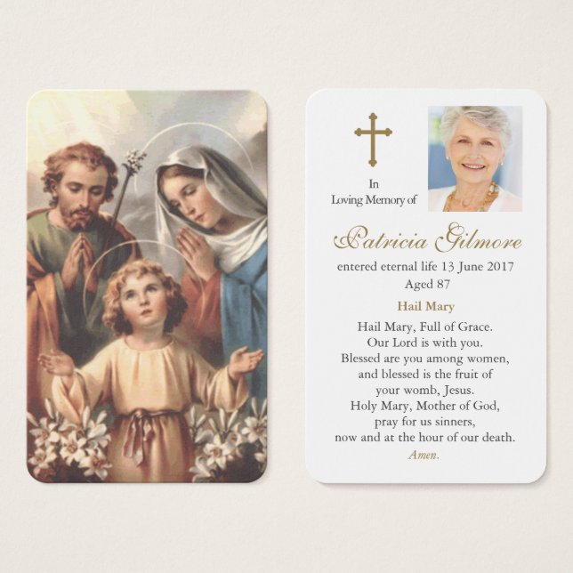 Cartes de prière | Sainte famille 2 (Devant & derrière)