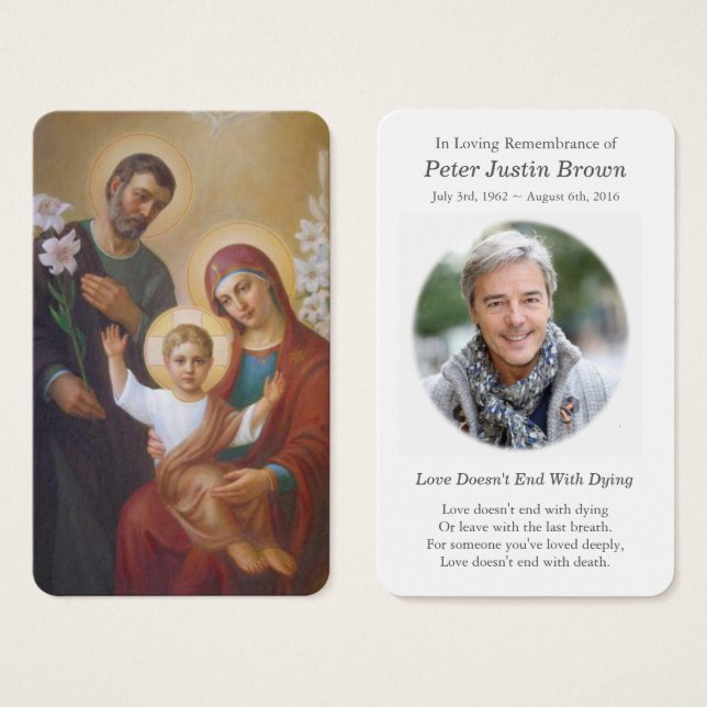 Cartes de prière | Sainte famille 7 (Devant & derrière)