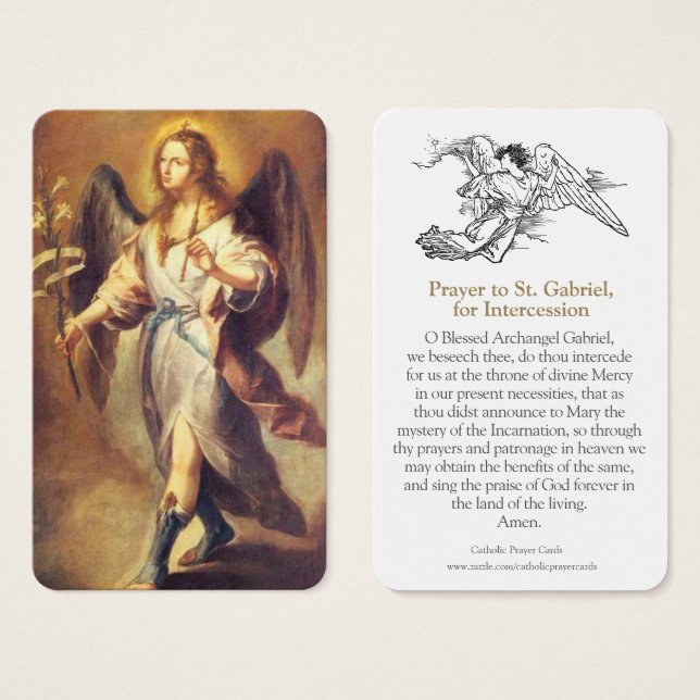 Cartes de prière | St Gabriel 1 (Devant & derrière)