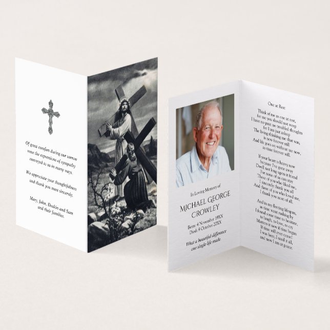 Cartes de prières catholiques | Antique de Jésus (Inside and Outside)