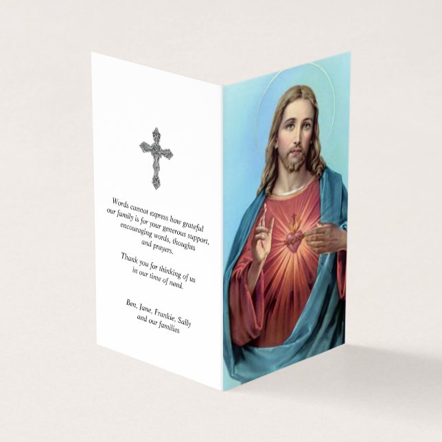 Cartes de prières catholiques | Coeur le plus aima (Extérieur)