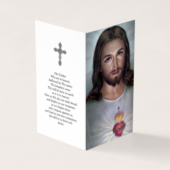 Cartes de prières catholiques | Dévotion Sacré-Coe (Extérieur)