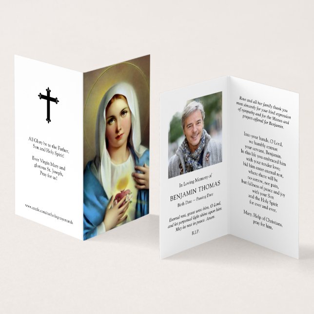 Cartes de prières catholiques | Italien Mary (Intérieur et extérieur)