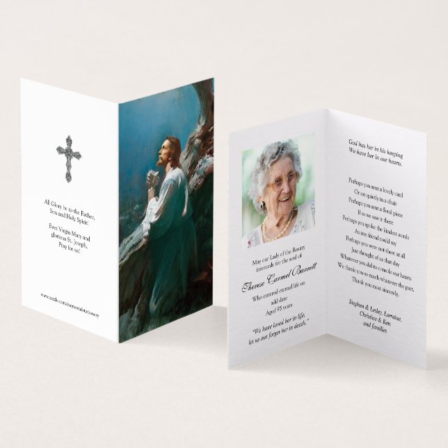 Cartes de prières catholiques | Jésus Christ prier (Inside and Outside)