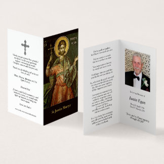 Cartes de prières catholiques | Martyr de St Justi