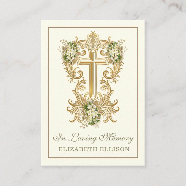 Cartes de prières commémoratives de la Croix d'or (Devant)