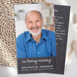 Cartes de prières commémoratives funéraires Photo 