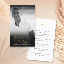 Cartes De Prières Funéraires De Script Photo Noir 