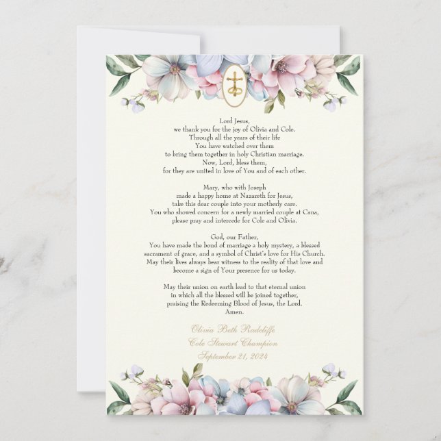 Cartes de prières Olivia (Devant)