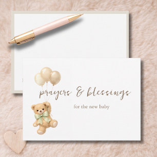 Cartes de prières pour bébé avec ballons en forme