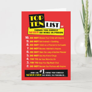 Cartes de prison - Top Ten