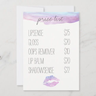 Cartes de prix Lilac Watercolor